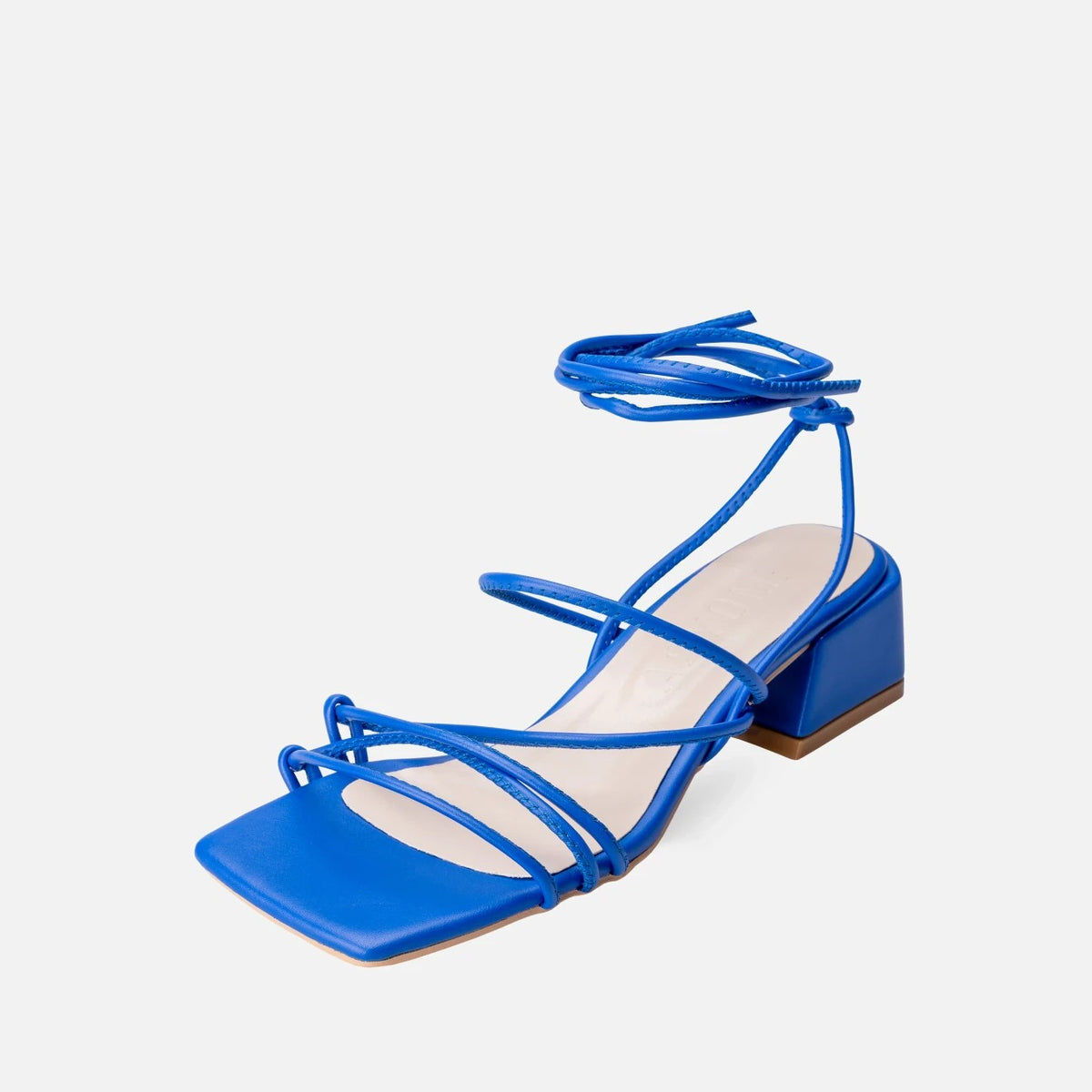 Women's Blue Leather High Heel Shoes