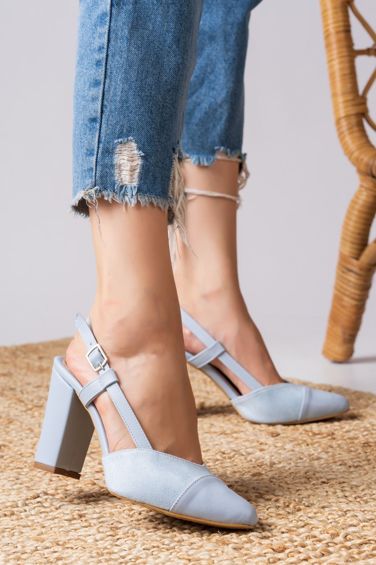 Molpo Baby Blue Skin - Suede High Heeled Women's Shoes - STREETMODE ™