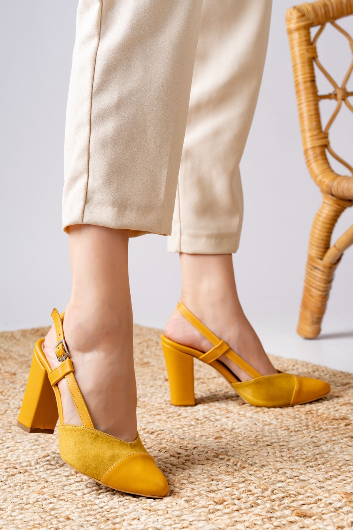 Molpo Mustard Skin - Suede High Heeled Women's Shoes - STREETMODE ™