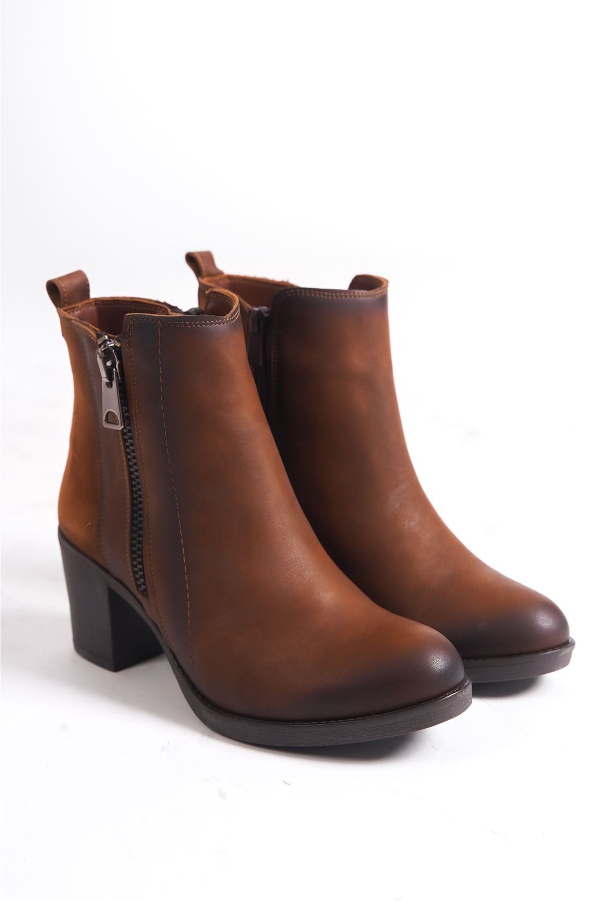 Nehar tan thick heeled women's boots - STREETMODE ™