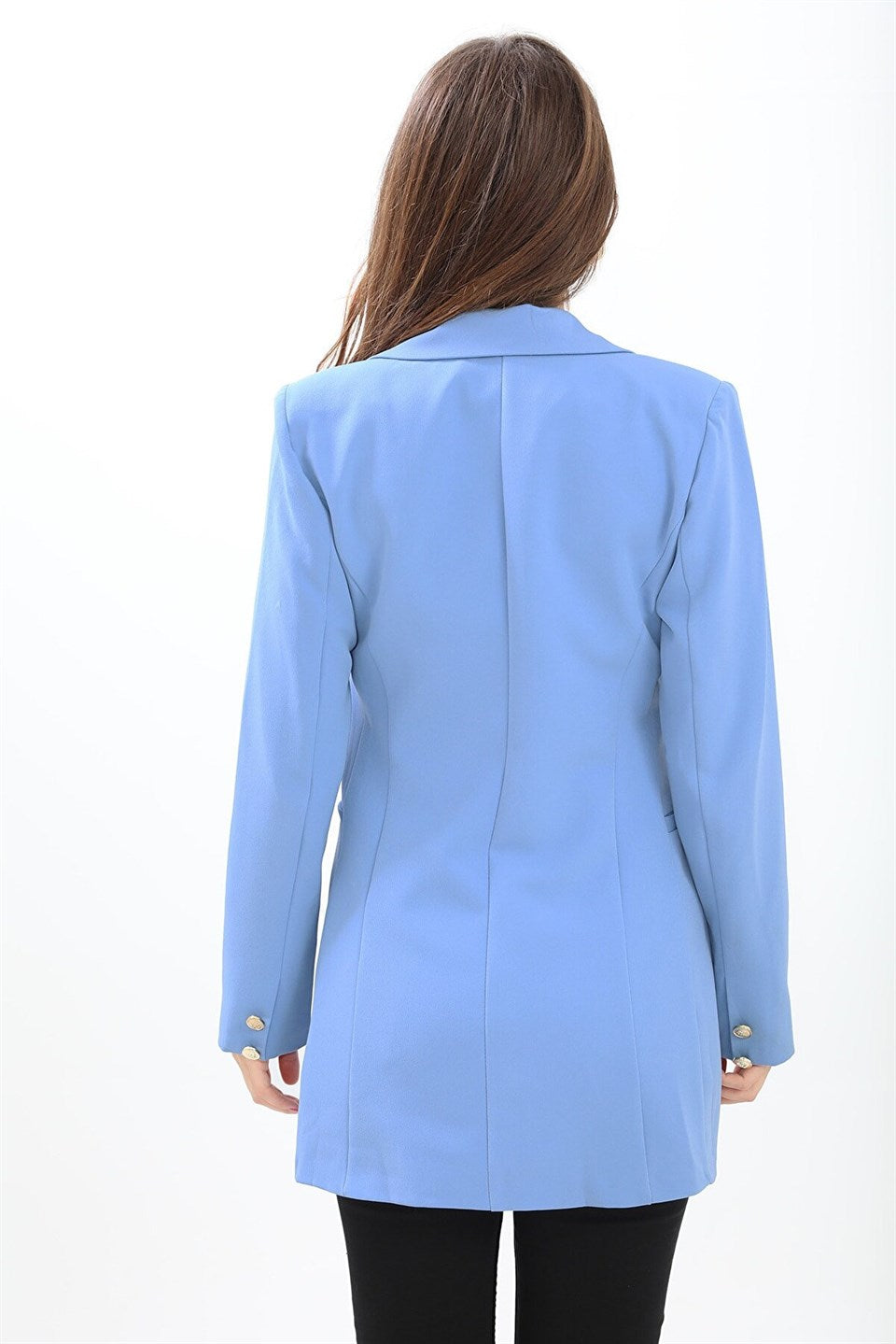 Padded Shoulders with Snap Fasteners on the Front - Women's Blazer Jacket - STREETMODE ™