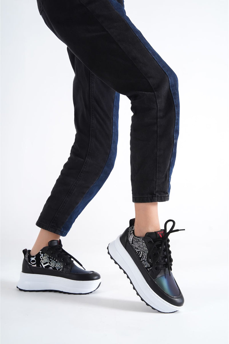 Women's ONEO black-white Sneakers Shoes - STREET MODE ™