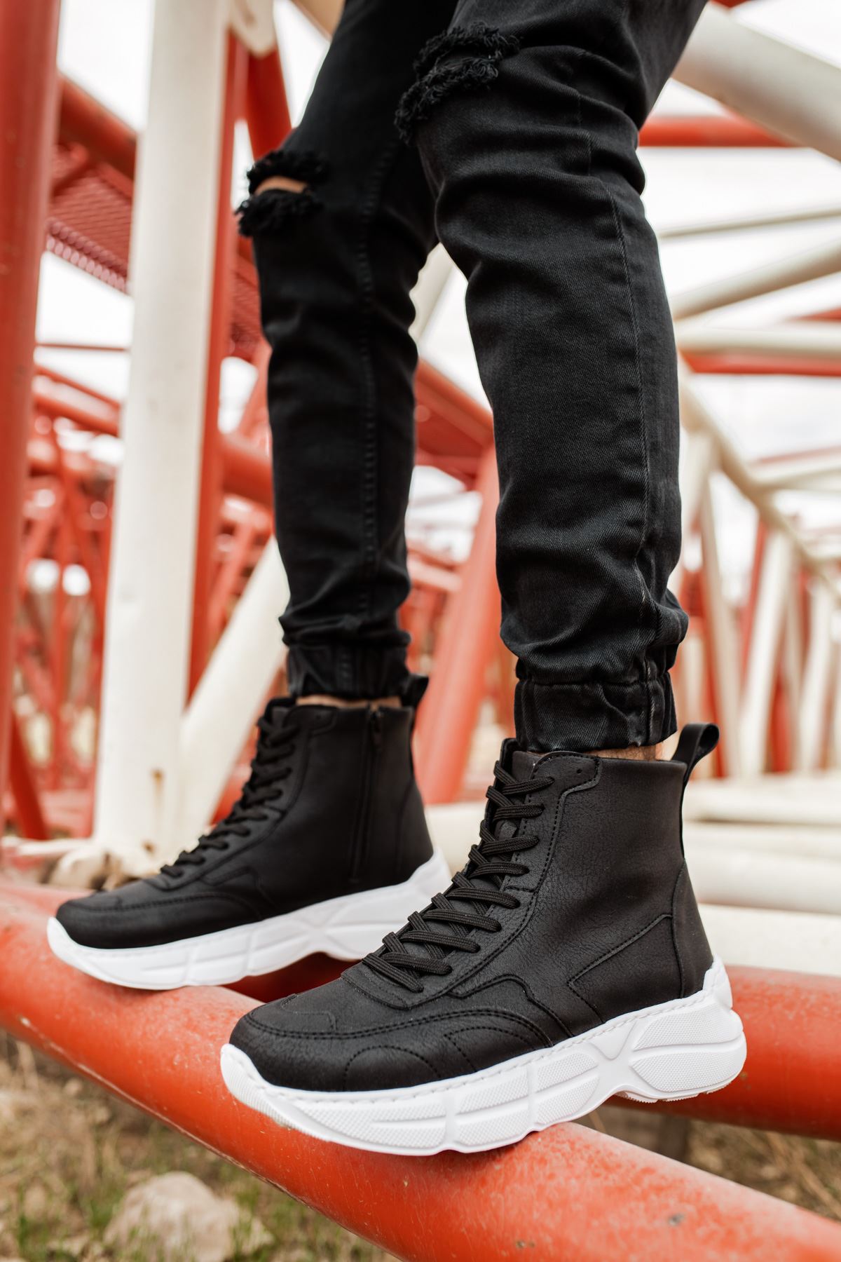 Original Design CH077 Men's Black-White Sole Casual Sneaker Sports Boots - STREETMODE ™