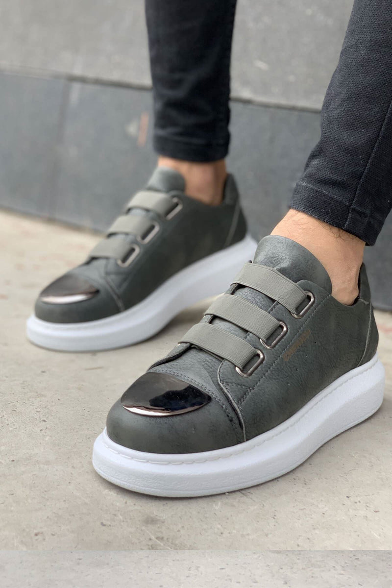 Original Design CH251 Unisex Grey-New Trend Shiny Accessory Casual Sneaker Sports Shoes - STREETMODE ™