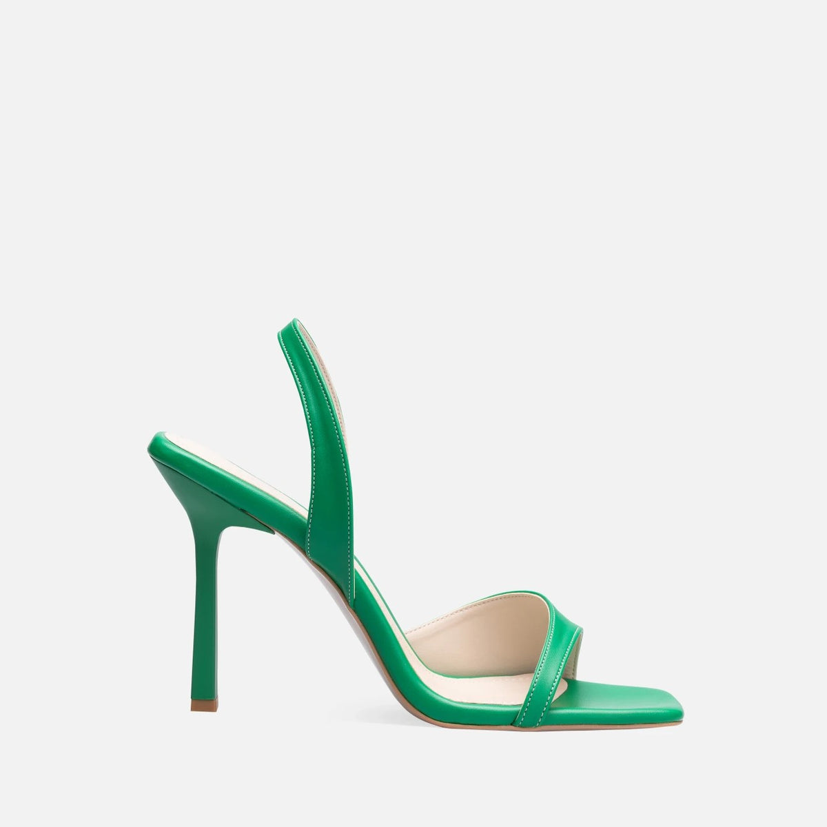 Women's Green Leather High Heel Shoes