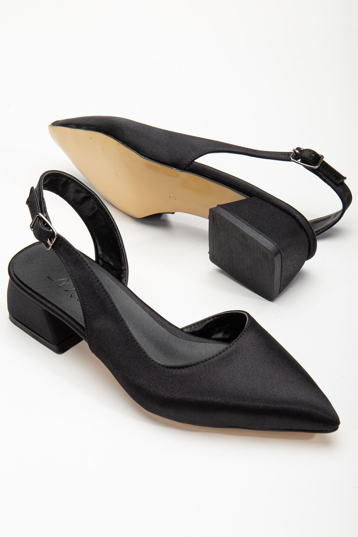 Ossie Black Satin Women's Heeled Shoes - STREETMODE ™