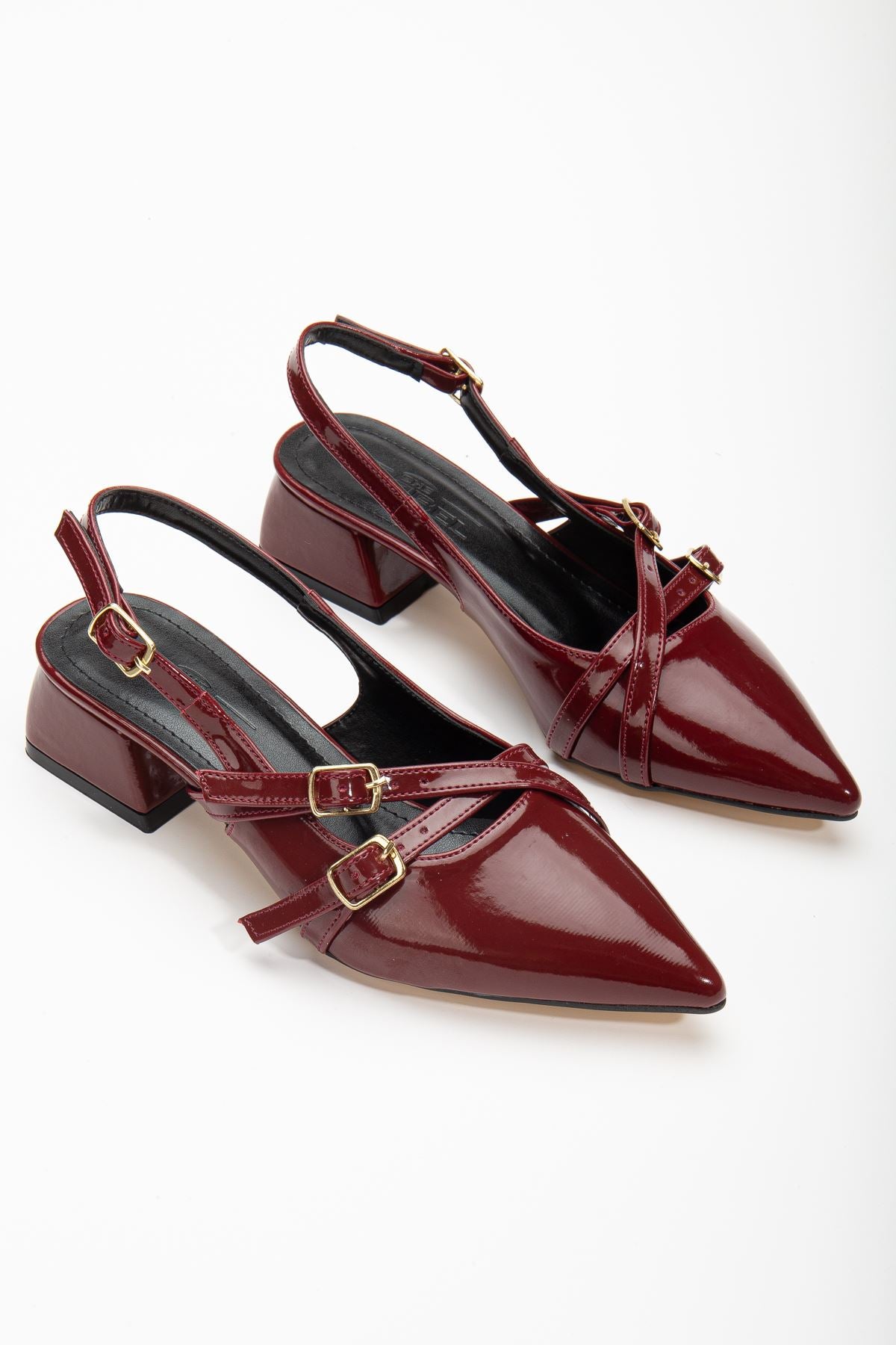 Pary Claret Red Patent Leather Women's Heeled Shoes - STREETMODE ™