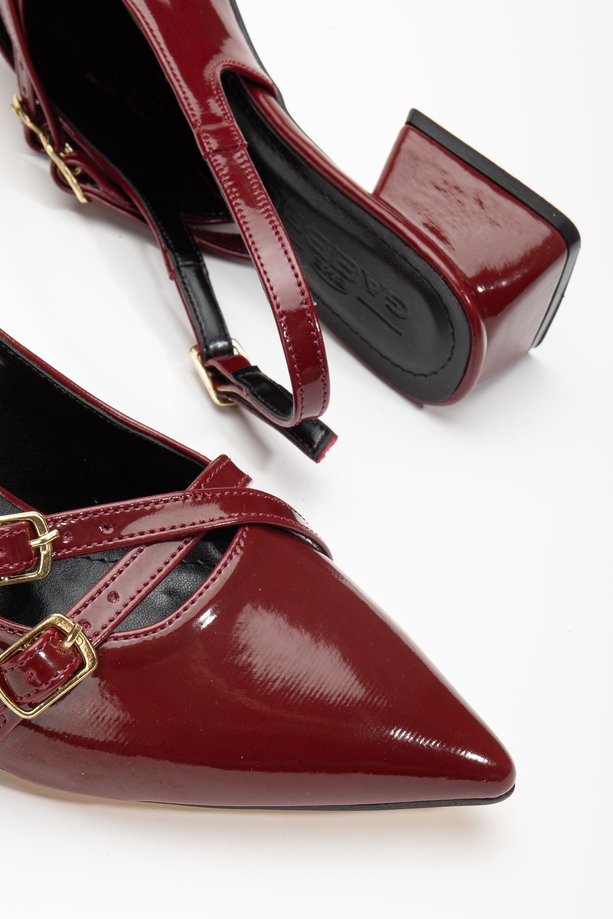 Pary Claret Red Patent Leather Women's Heeled Shoes - STREETMODE ™