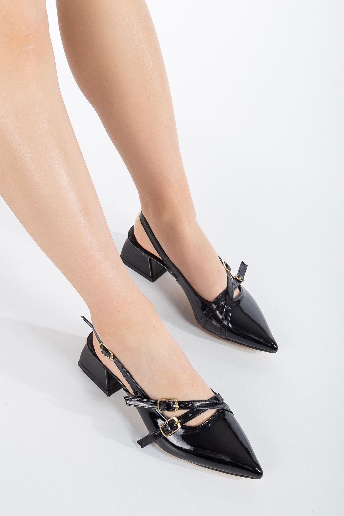 Pary Black Patent Leather Women's Heeled Shoes - STREETMODE ™