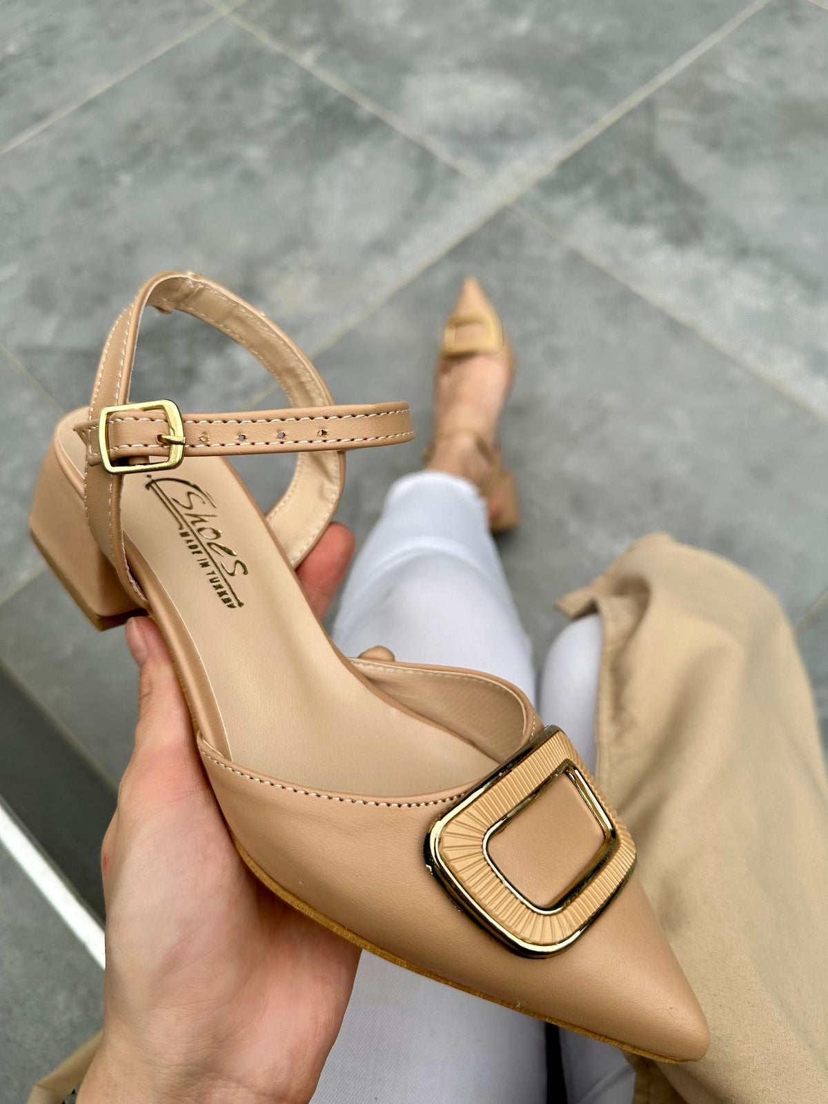 Women's Pawn Nude Skin Heeled Shoes - STREETMODE ™