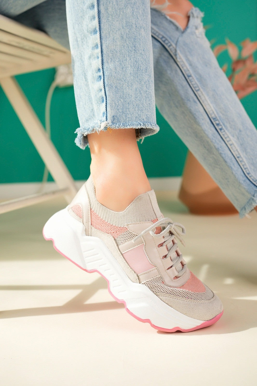 Women's Penny Gray Suede Lace-Up Sneakers - STREETMODE ™