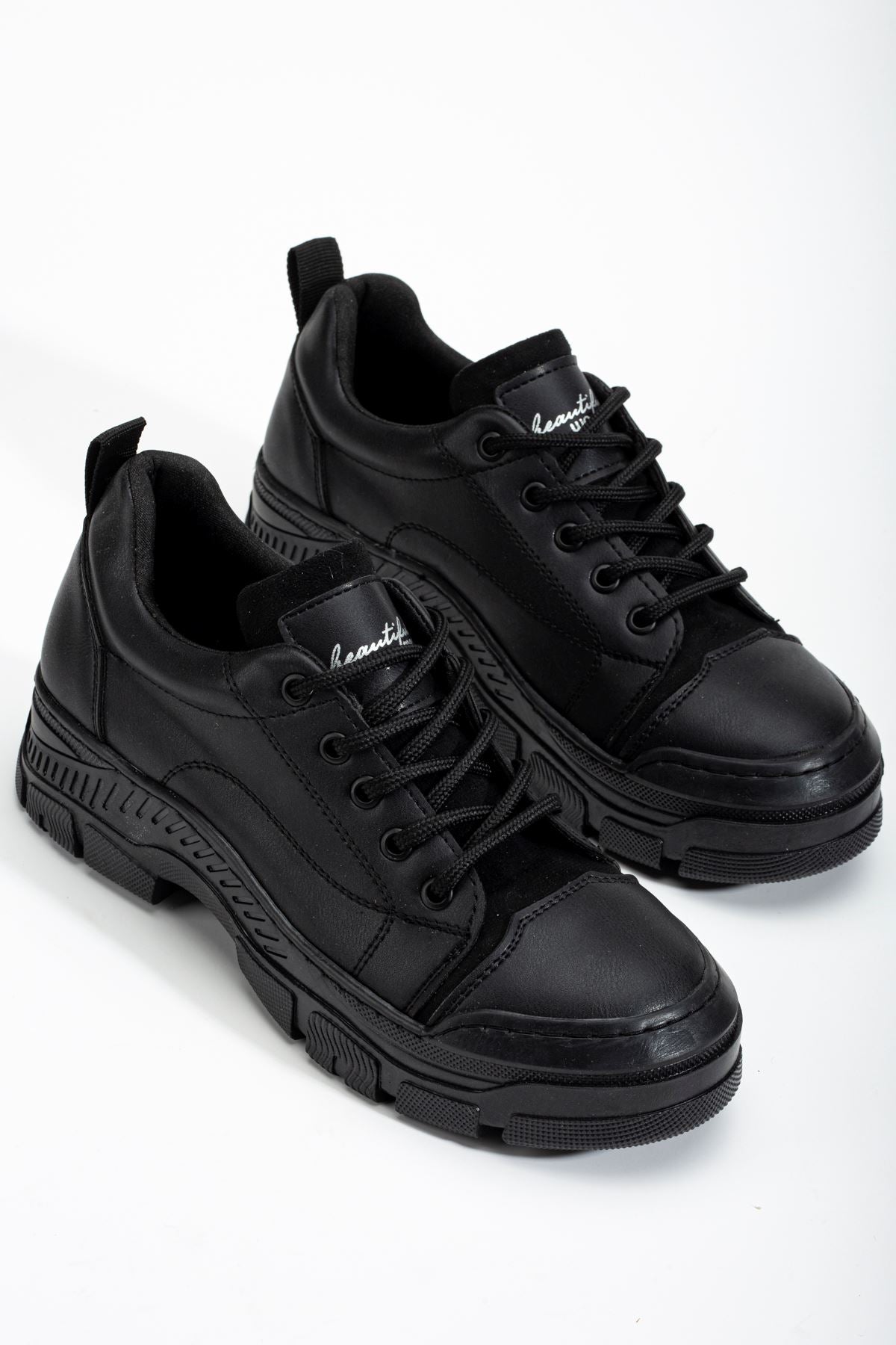 Black Women's Sneakers Casual Shoes - STREETMODE ™