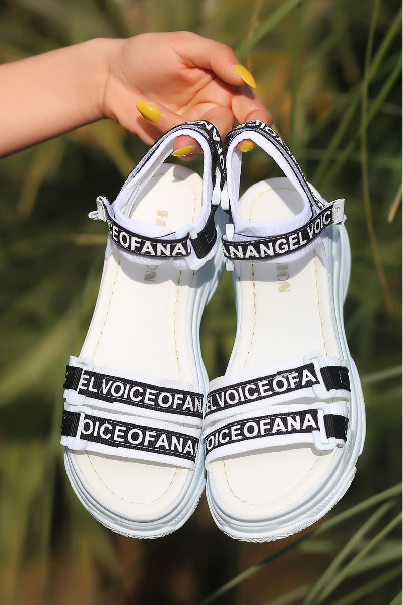 Women's Petra White Double Strap Sandals - STREET MODE ™