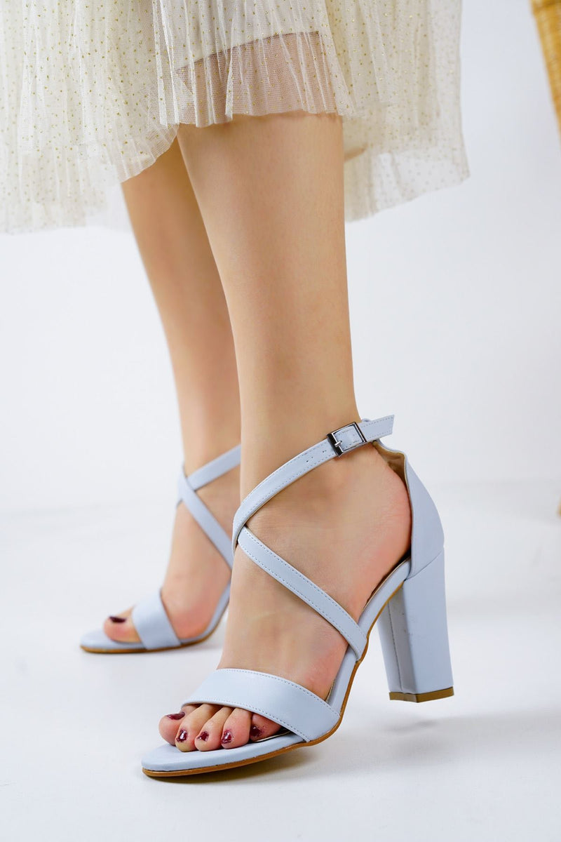Polina Baby Blue Skin High Heels Women's Shoes - STREETMODE ™