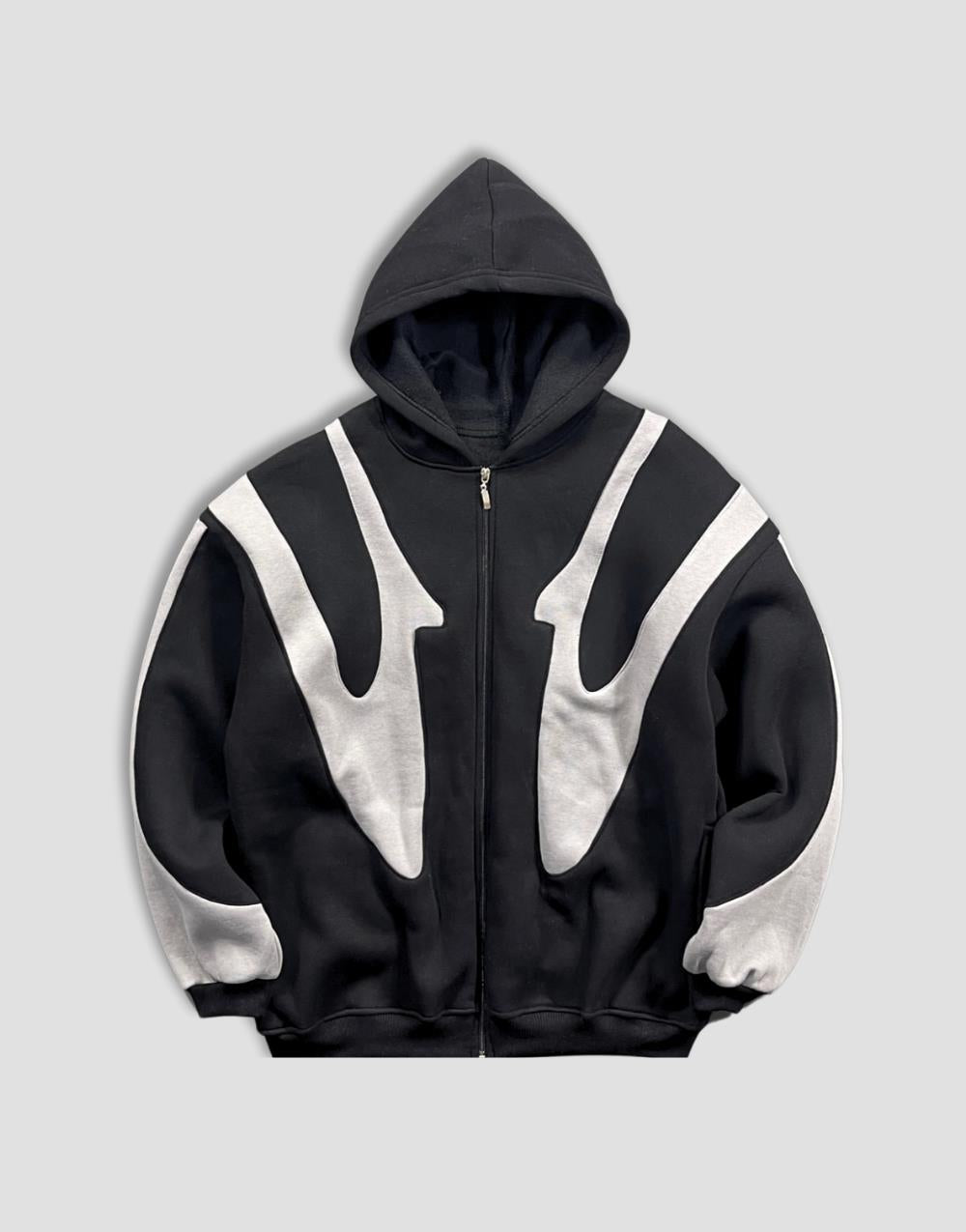 Men's Preimum Zip Designer Hoodie Black-Gray Jacket - STREETMODE ™