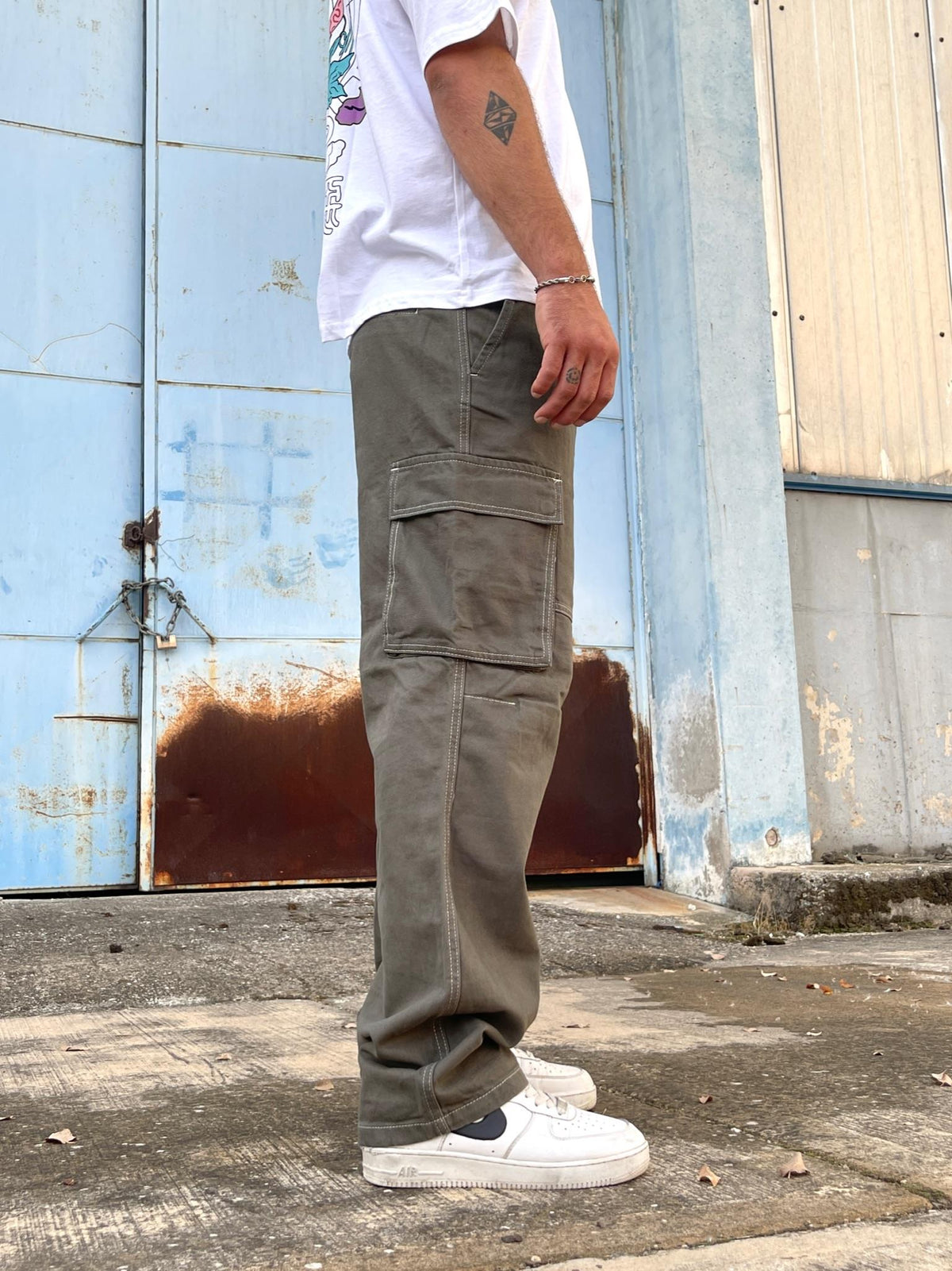Men's Premium Baggy Cargo Jeans Pants Khaki - STREETMODE ™