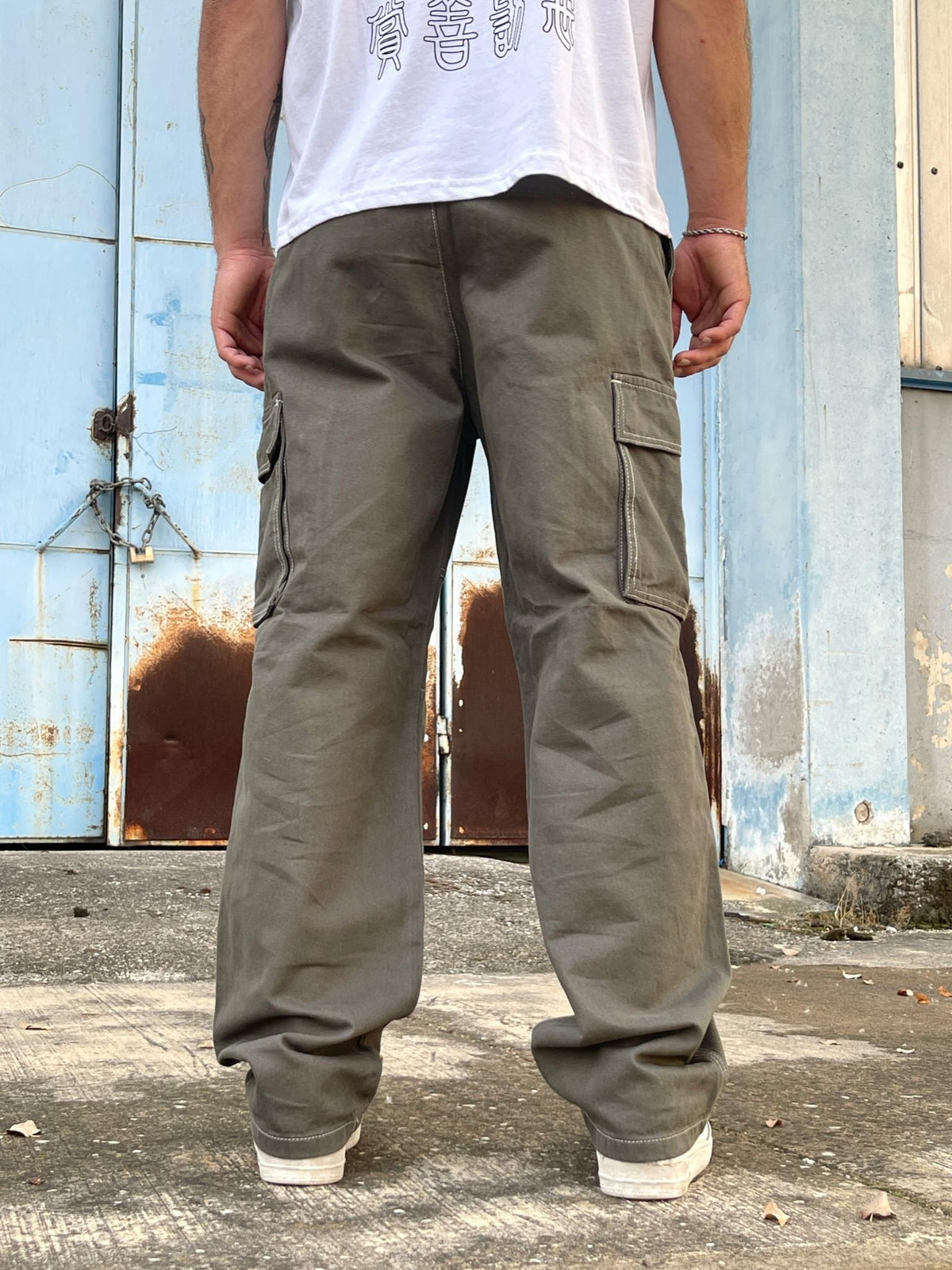 Men's Premium Baggy Cargo Jeans Pants Khaki - STREETMODE ™