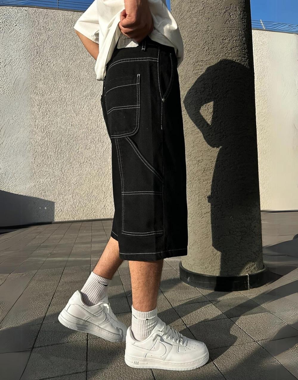 Men's Premium Baggy Long Denim Shorts - STREETMODE ™