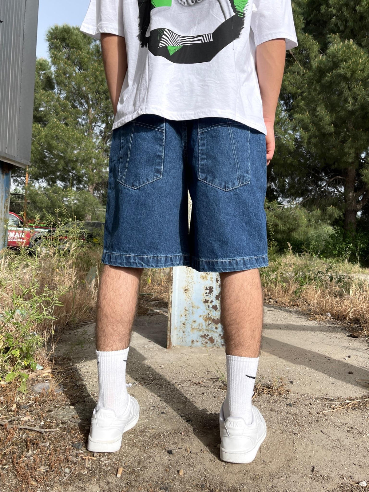 Men's Premium Baggy Stripe Denim Shorts - STREETMODE ™