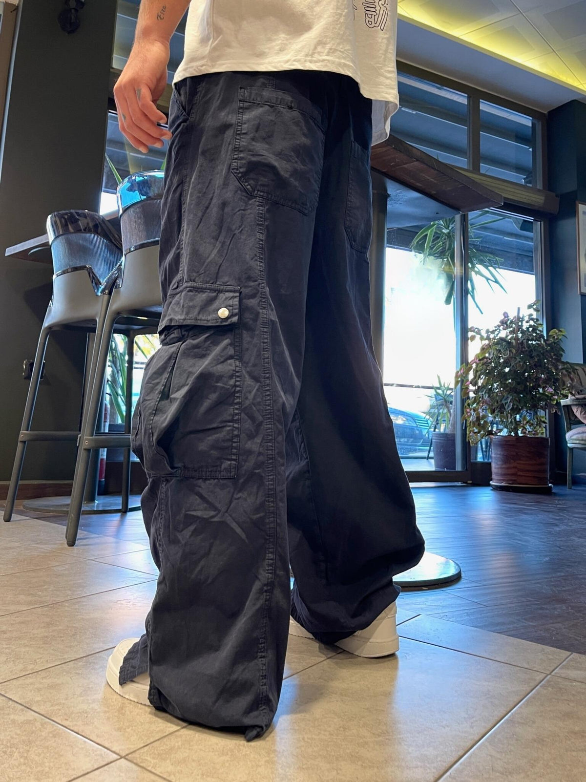 Men's Premium Big Pocket Navy Baggy Cargo Pants - STREETMODE ™