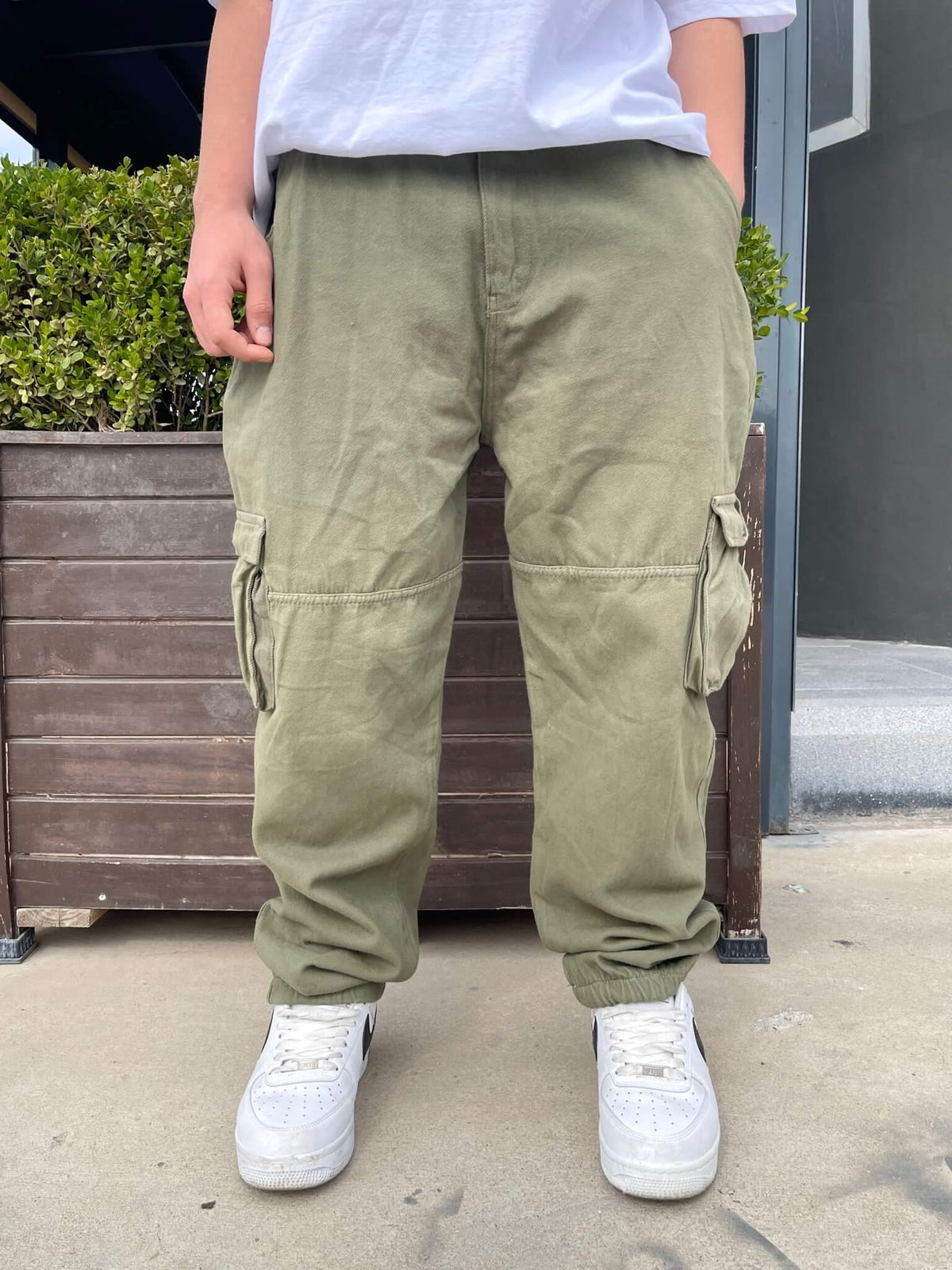 Men's Premium Loose Baggy Cargo Pocket Trousers Khaki - STREETMODE ™
