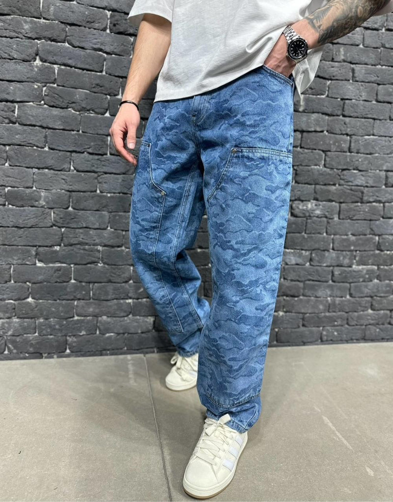 Premium Digital Print Men's Baggy Jeans - STREETMODE ™
