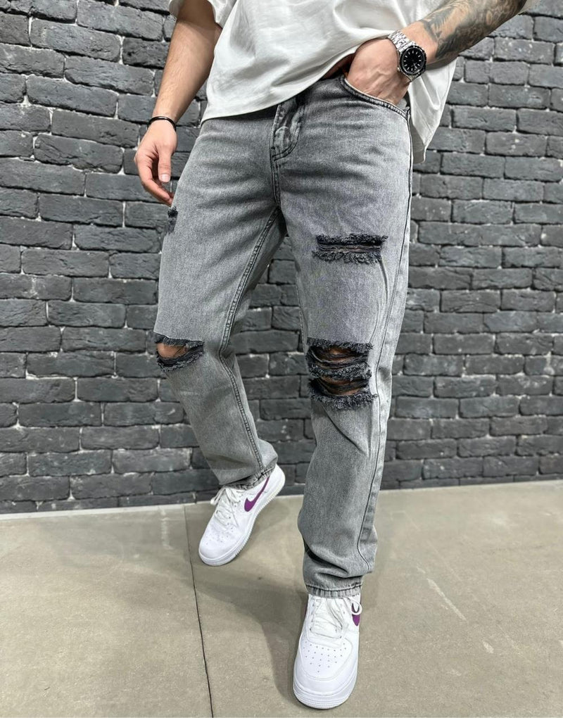 Premium Men's Distressed Baggy Jeans - STREETMODE ™