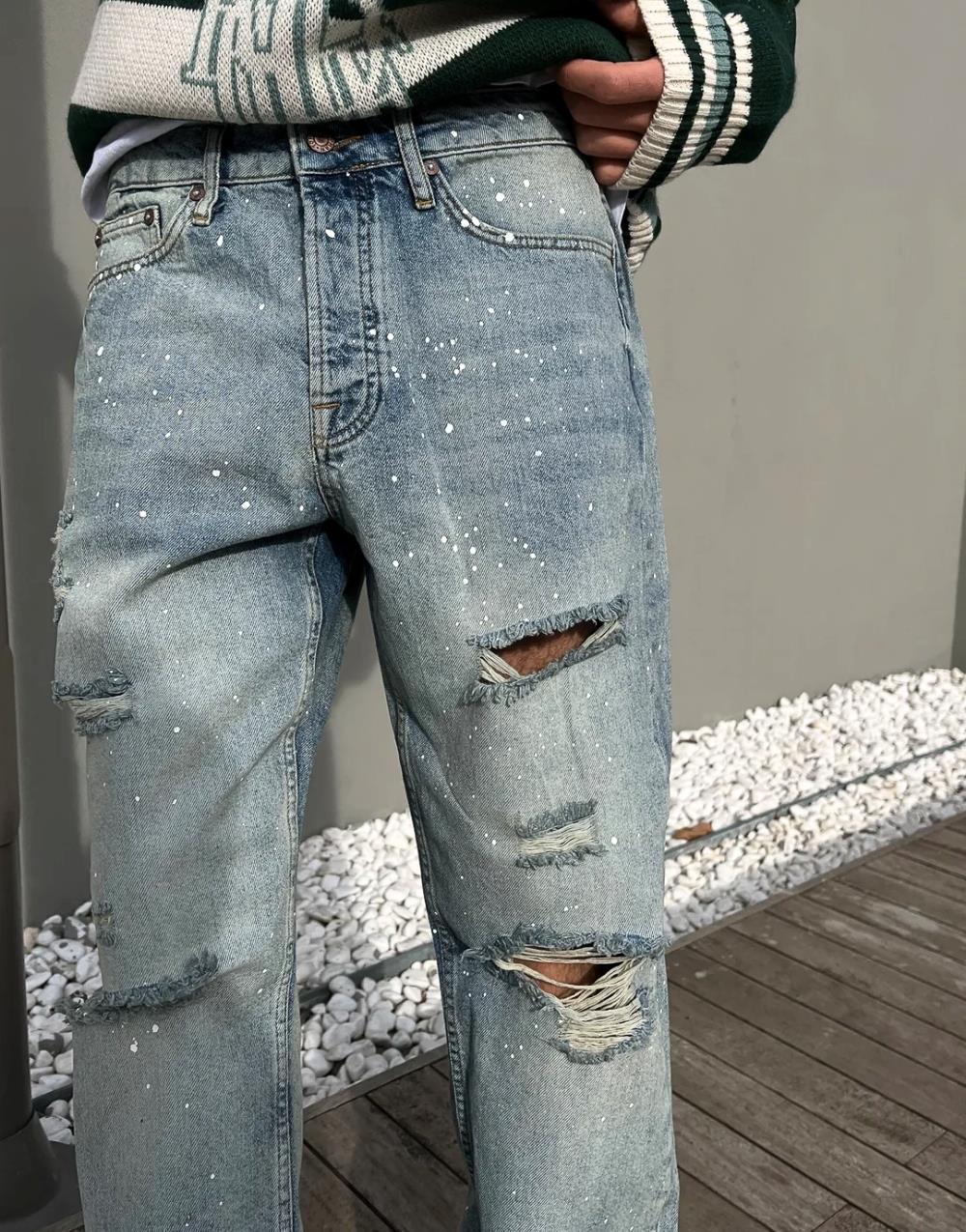 Men's Premium Distressed Baggy Mom Jeans - STREETMODE ™