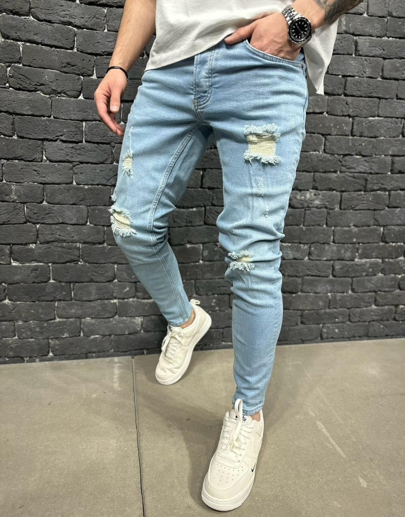 Premium Distressed Slim Fit Men's Jeans - STREETMODE ™