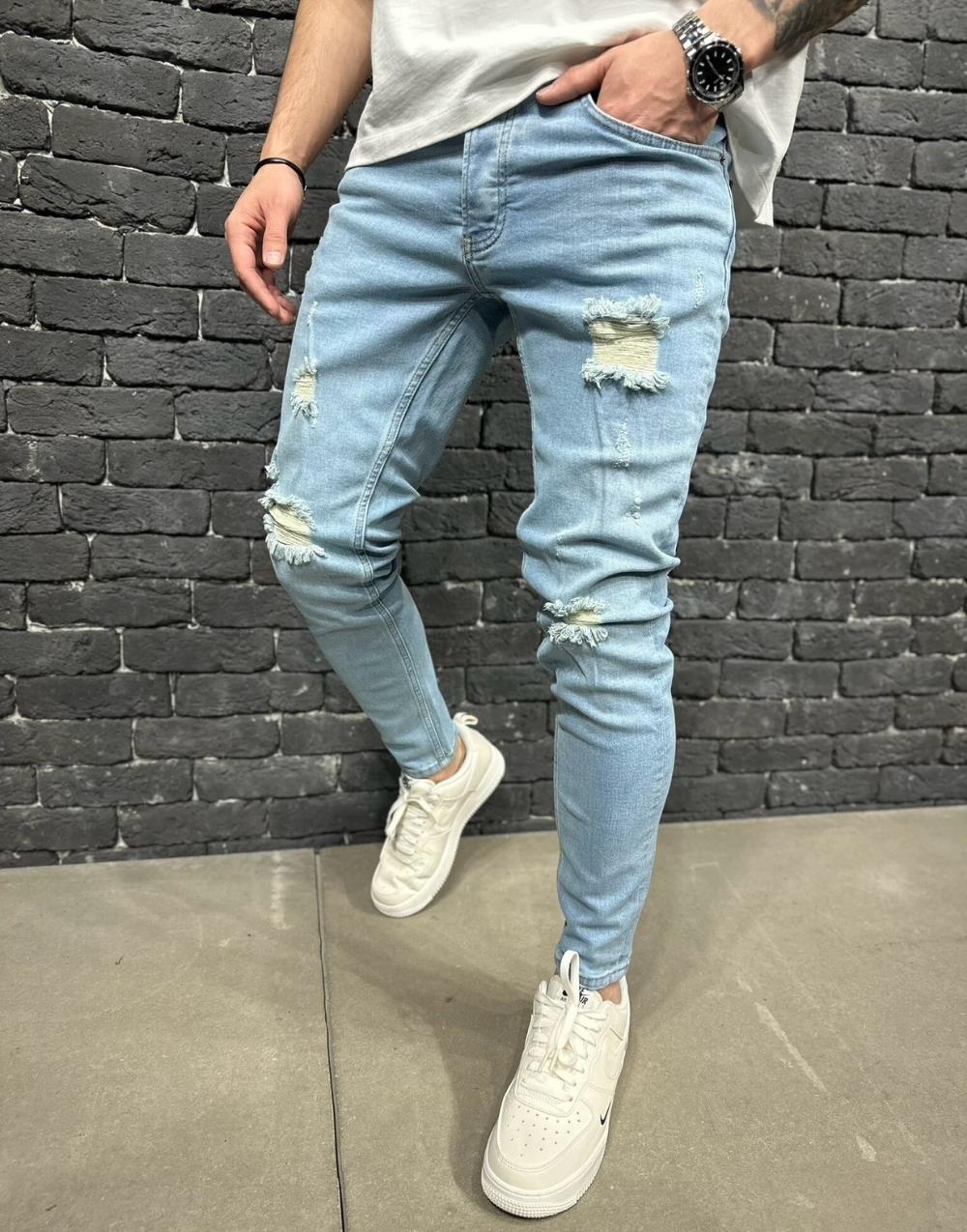 Premium Distressed Slim Fit Men's Jeans - STREETMODE ™