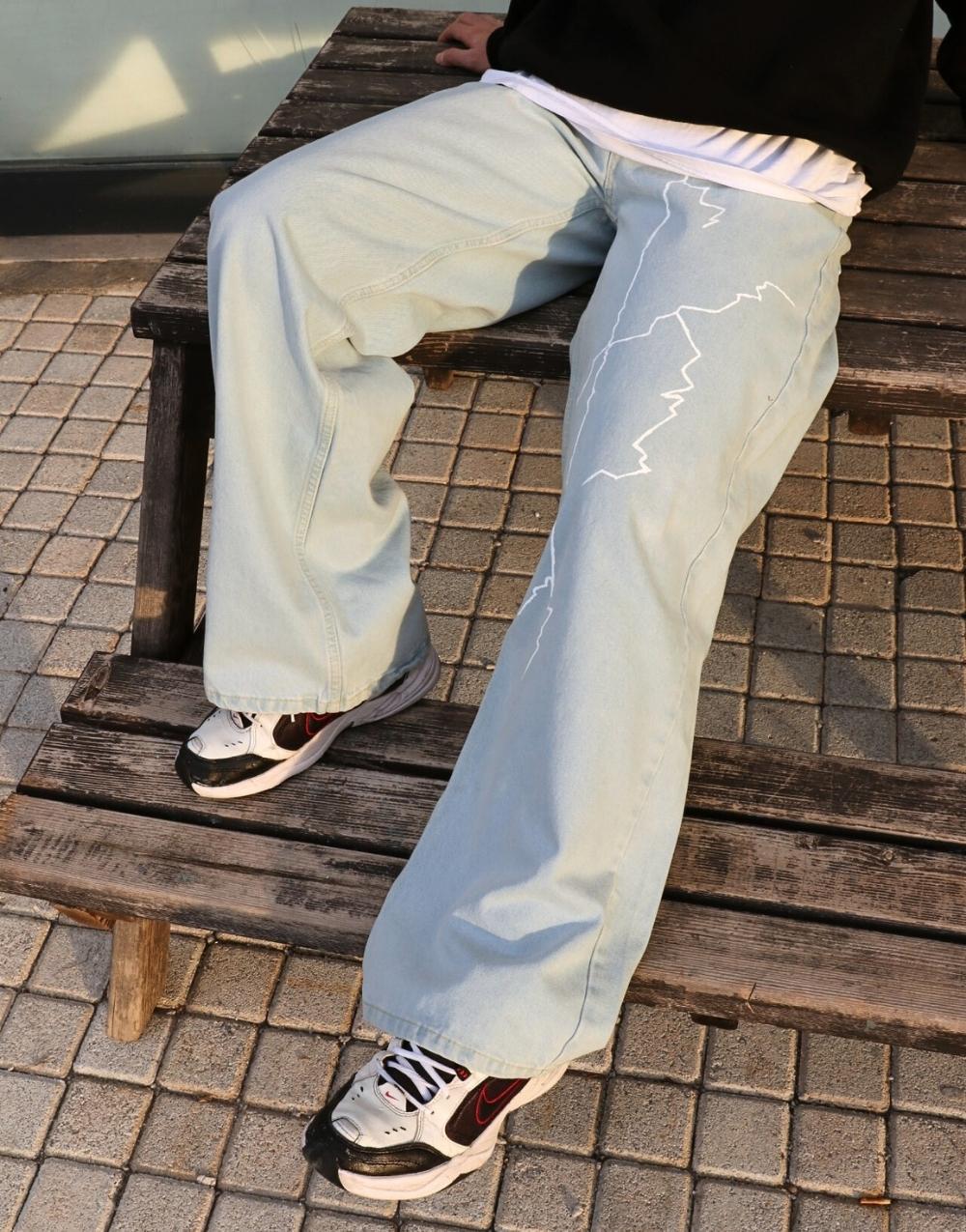 Men's Premium Lightning Ice Baggy Jeans - STREETMODE ™