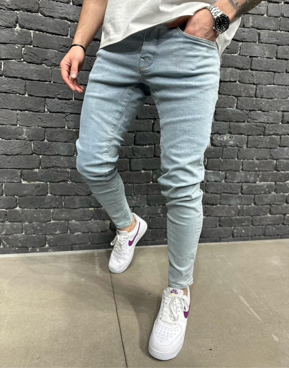 Premium Men's Skinny Jeans -Blue - STREETMODE ™