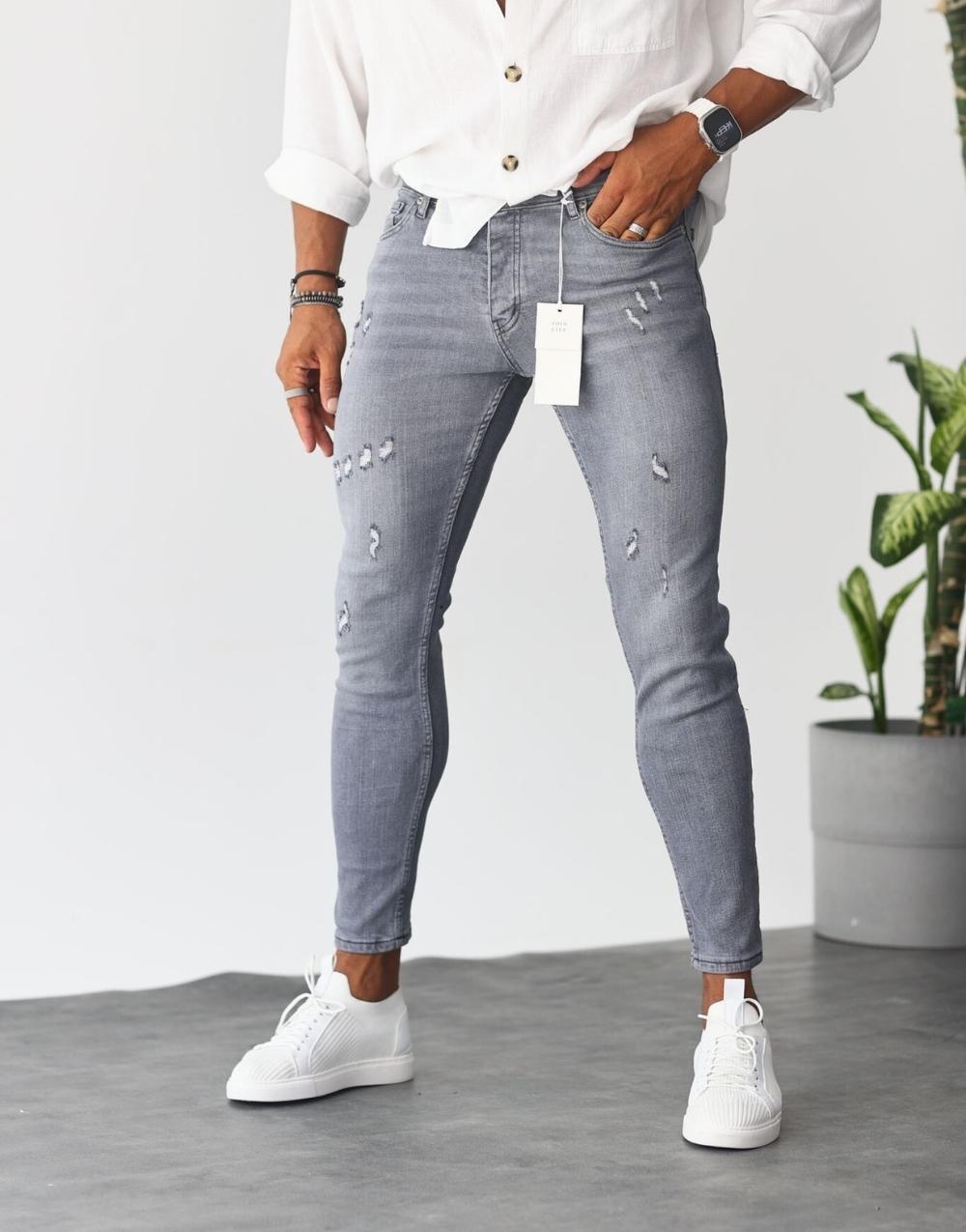 Premium Slim Fit Gray Men's Jeans - STREETMODE ™