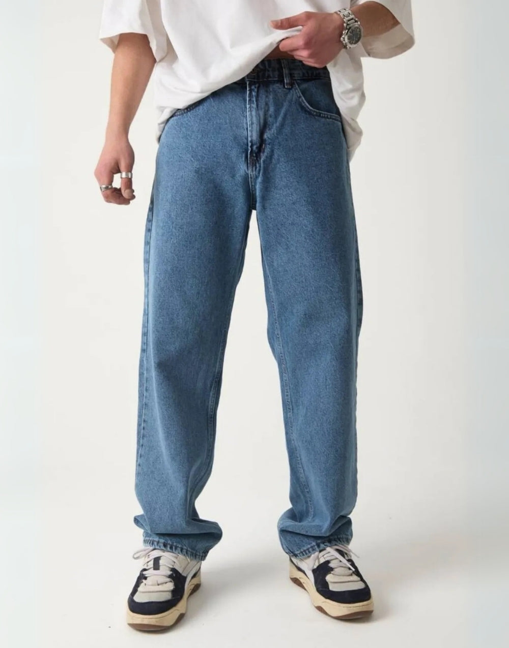 Men's Premium Straight Wash Baggy Jeans