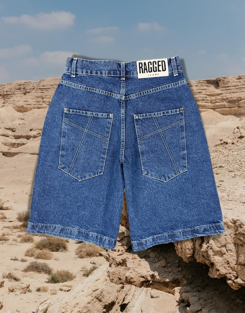 Men's Premium Striped Blue Jean Shorts - STREET MODE ™