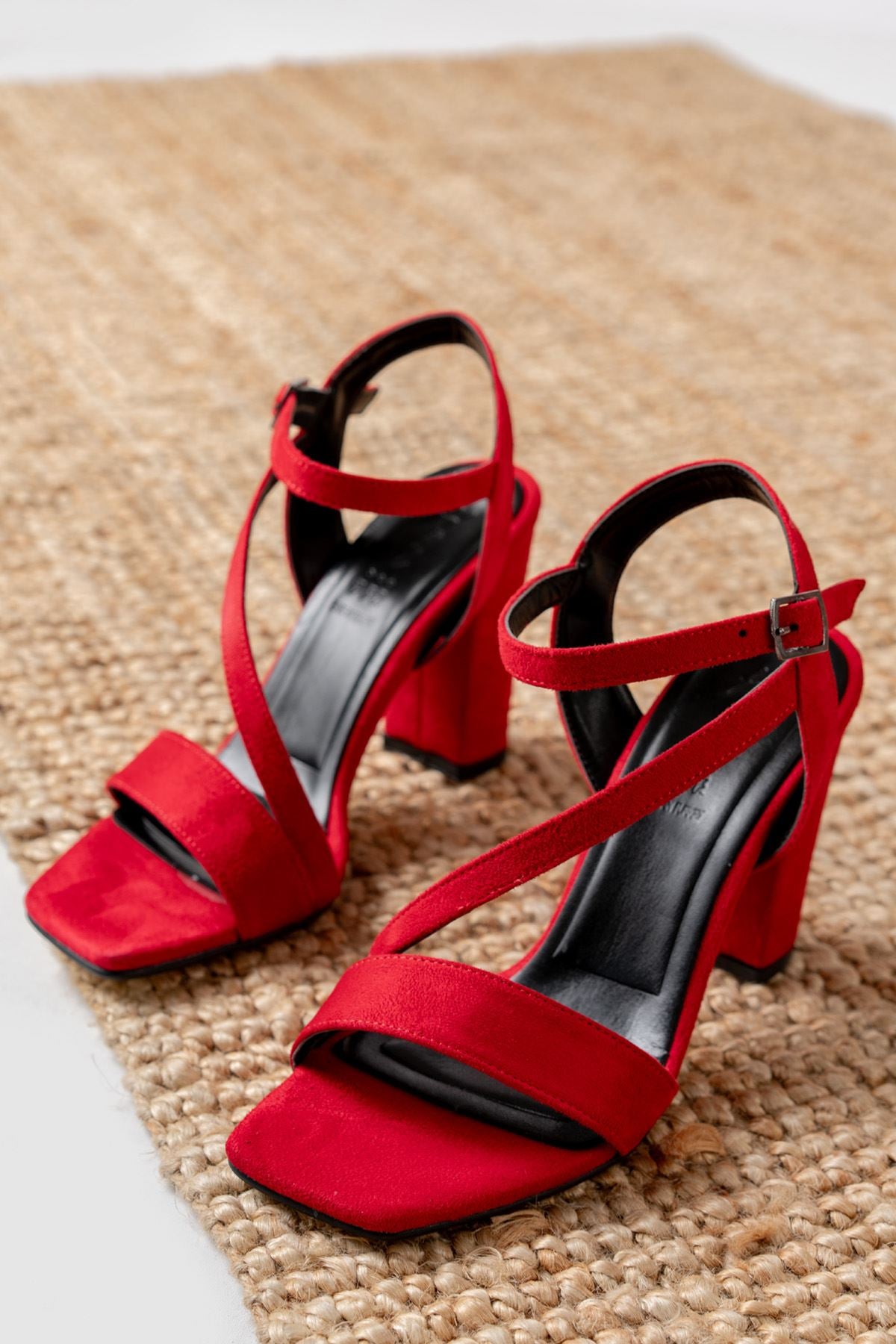 Rashin Red Suede High Heels Women's Shoes - STREETMODE ™