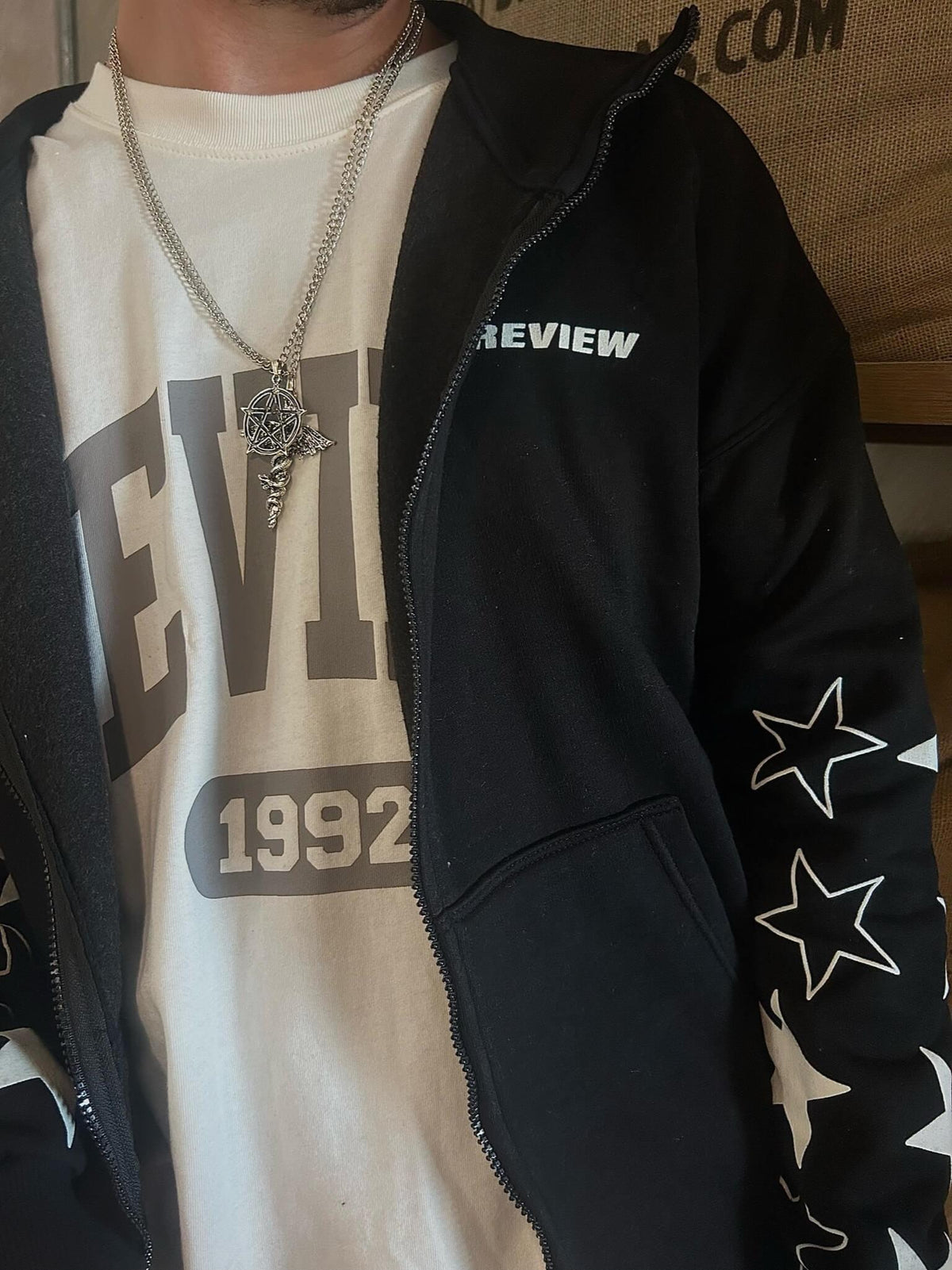 Men's Review Galaxy Print Oversize Hoodie - STREETMODE ™