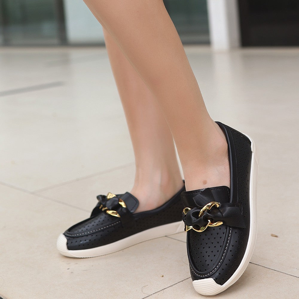 Women's Riwan Black Skin Ballerina Shoes - STREETMODE ™