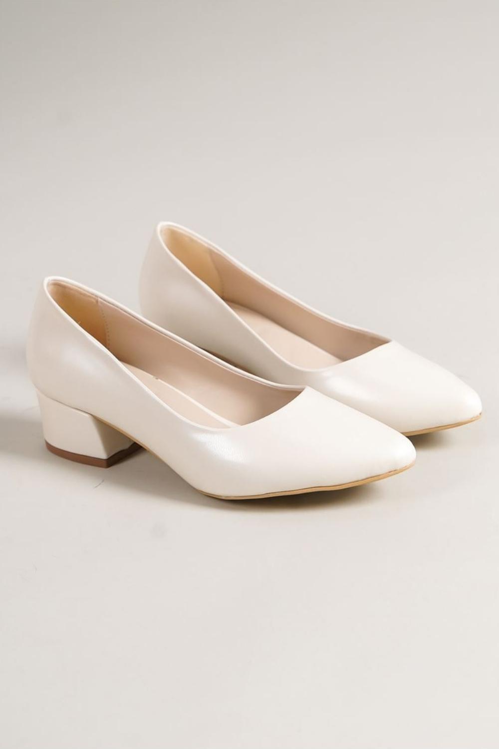 Sandra White Pearl Heels Women's Shoes - STREETMODE ™