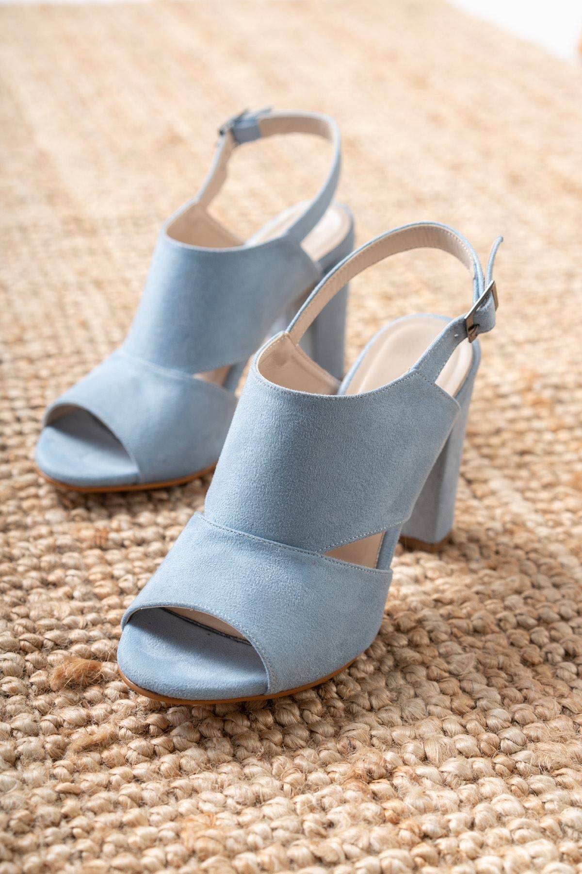 Seila Baby Blue Suede High Heeled Women's Shoes - STREETMODE ™