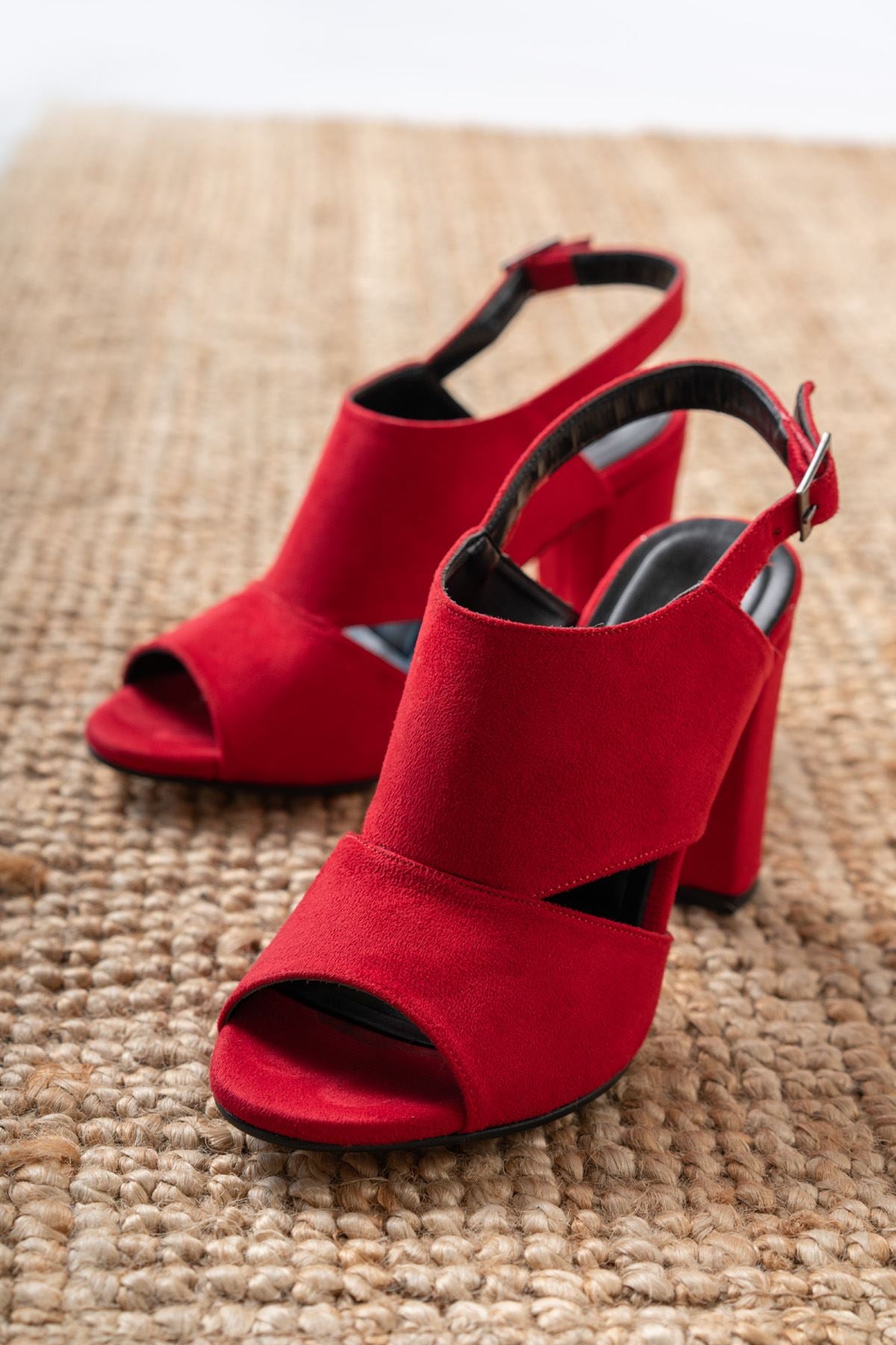 Seila Red Suede High Heels Women's Shoes - STREETMODE ™