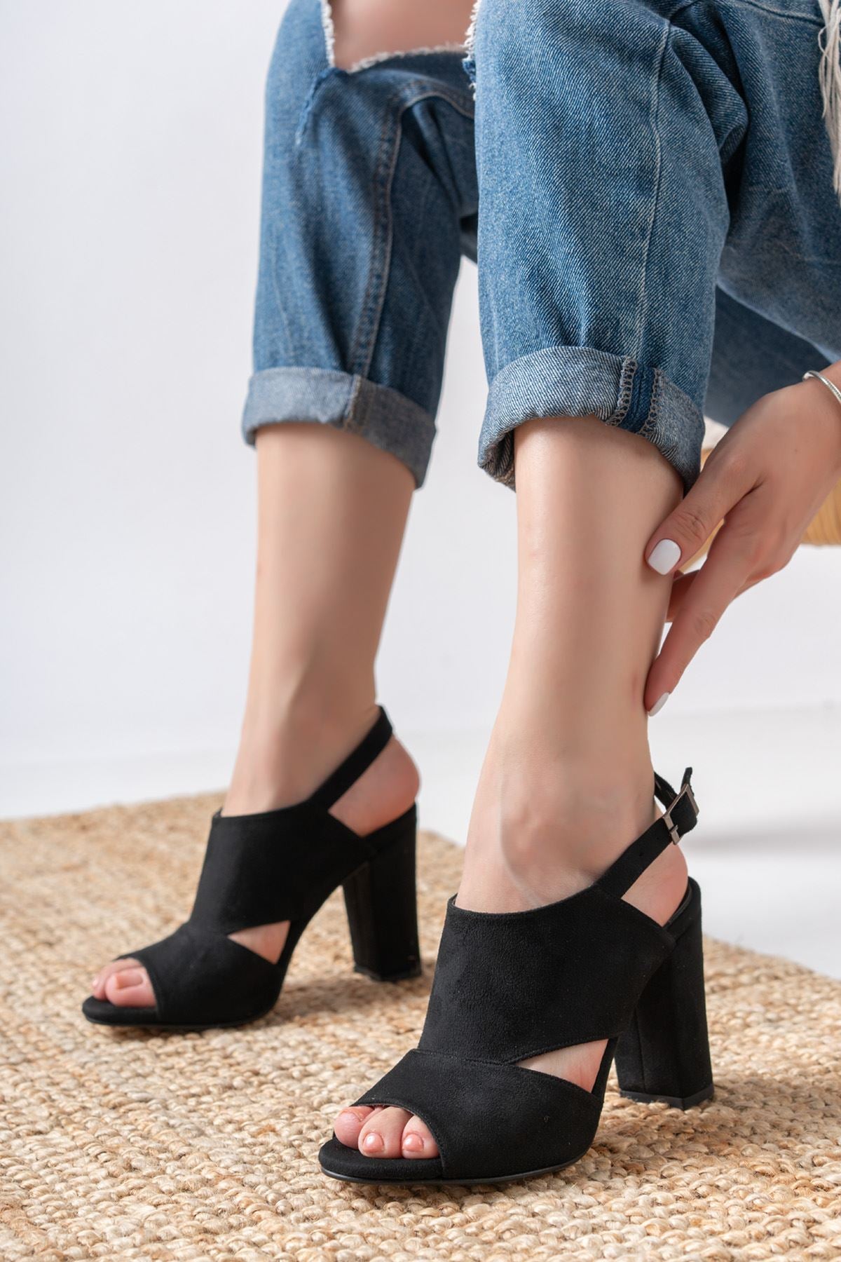 Seila Black Suede High Heels Women's Shoes - STREET MODE ™