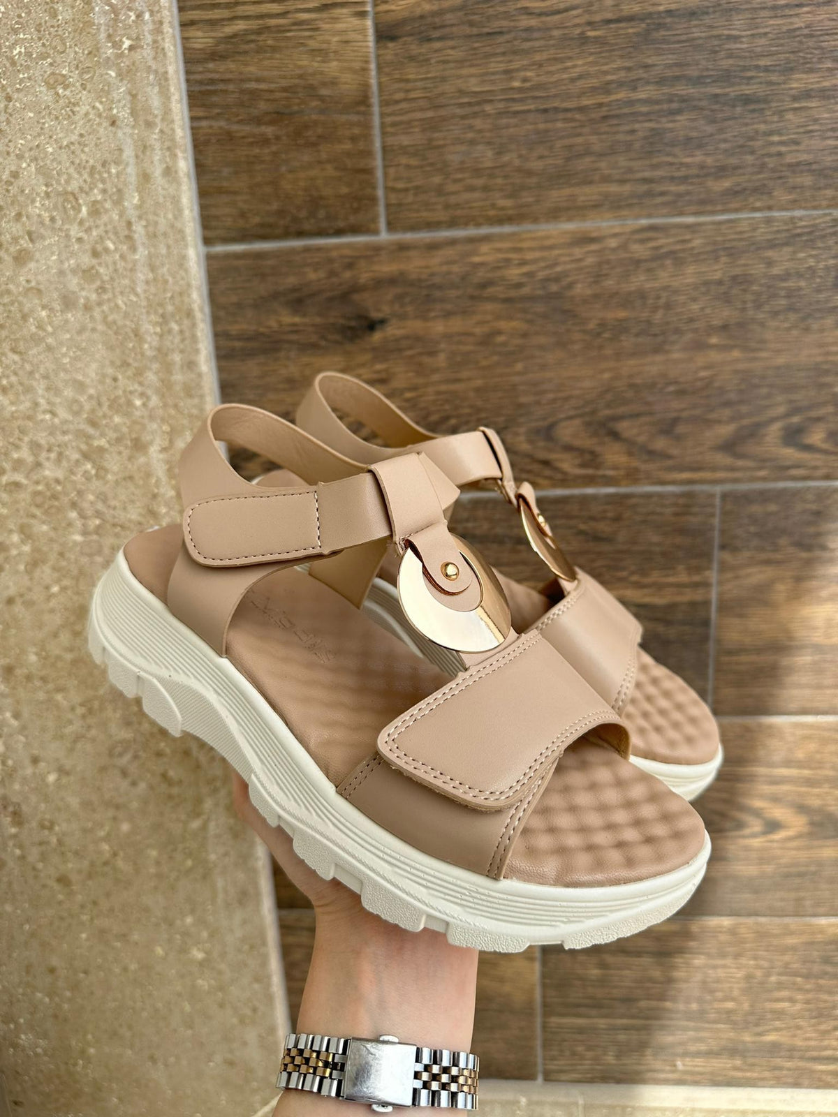 Women's Nude Skin Velcro Sandals - STREETMODE ™