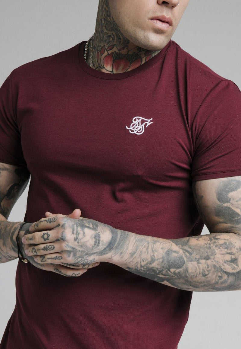 SikSilk Burgundy Basic Men's T-Shirt - STREETMODE ™