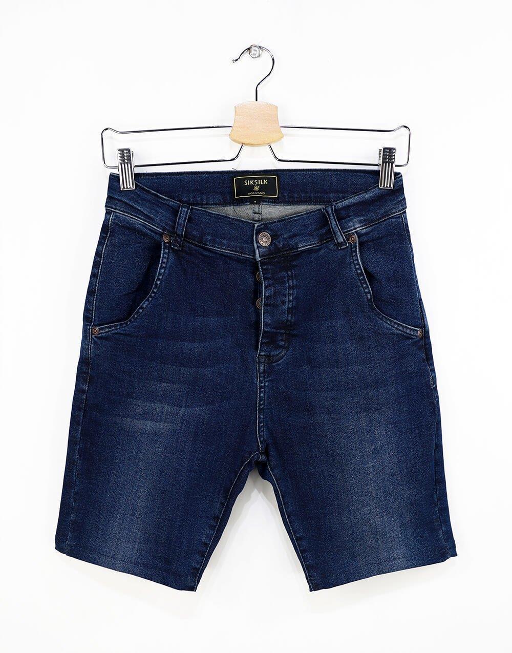 SikSilk Plain Men's Denim Shorts Blue - STREETMODE ™