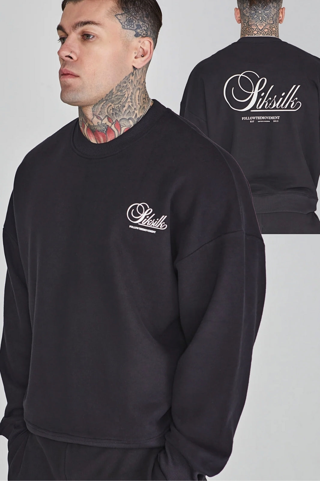 SikSilk Graphic Men's Oversize Sweater