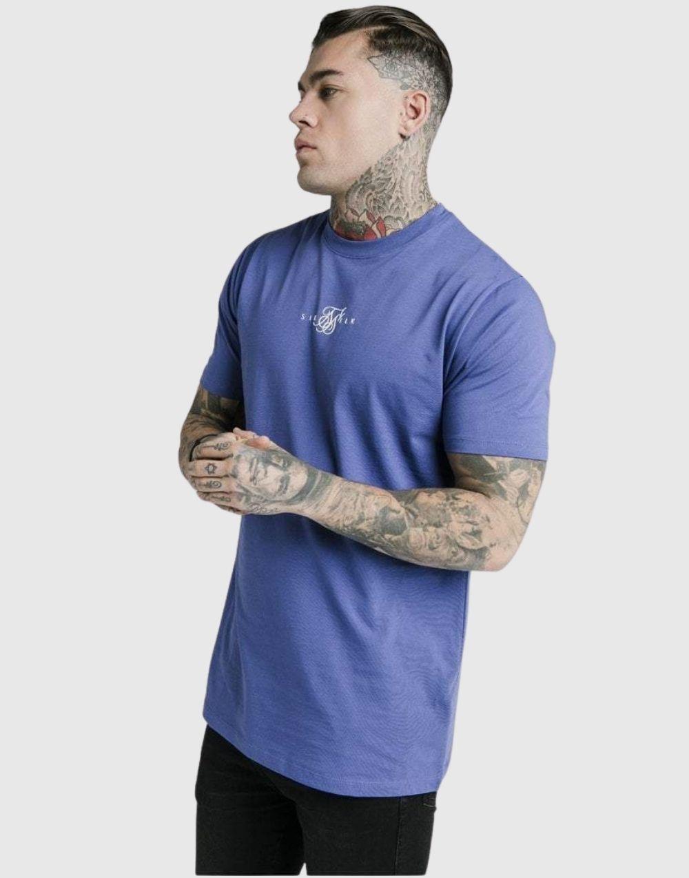 SikSilk Regular Basic Men's T-Shirt Blue - STREETMODE ™