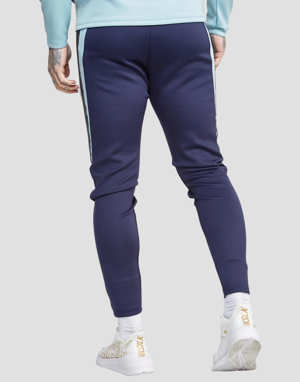 SikSilk Through Track Pants Men's Jogger Blue Tracksuit - STREETMODE ™