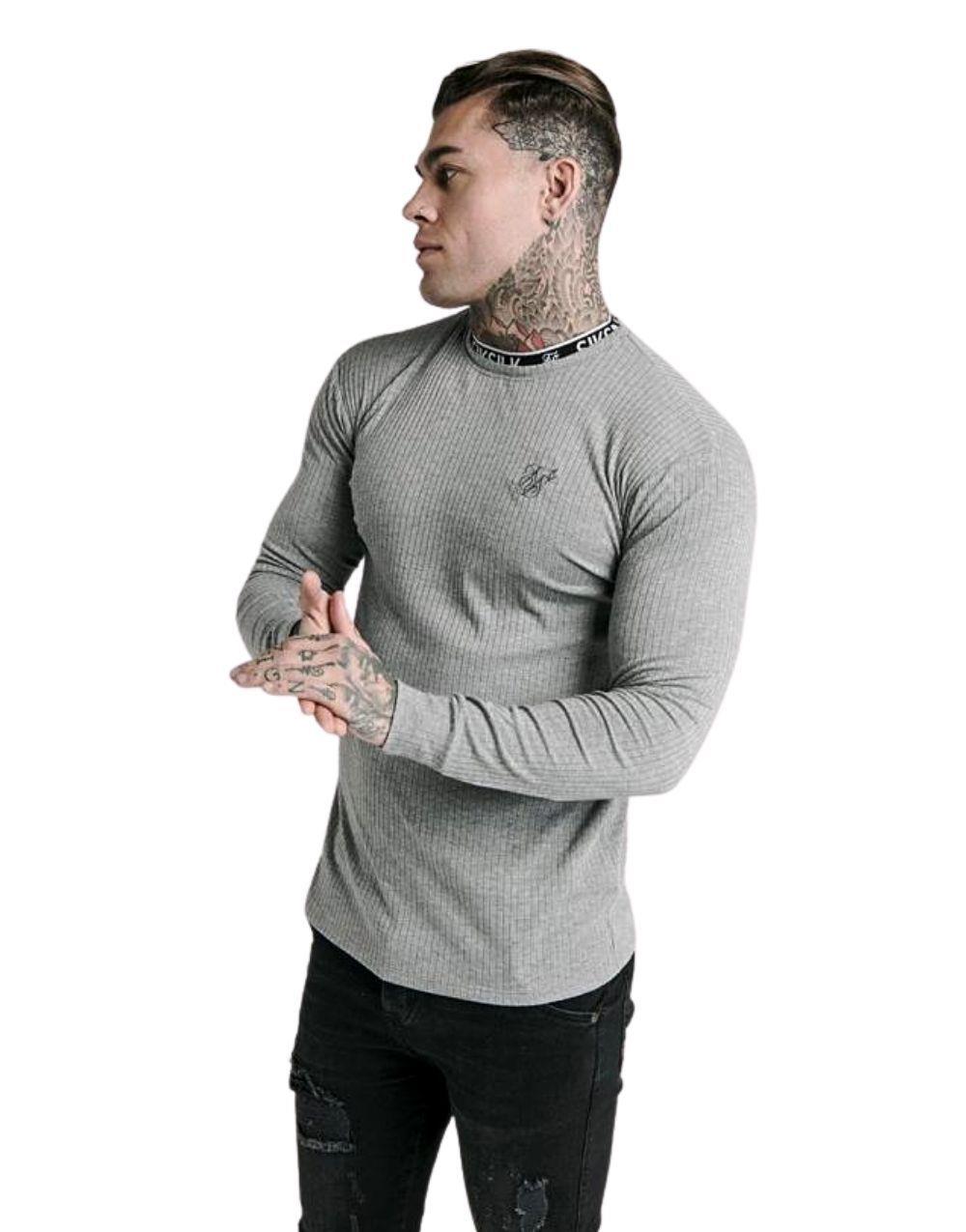 SikSilk Turtle Neck Banded Long Sleeve Sweater