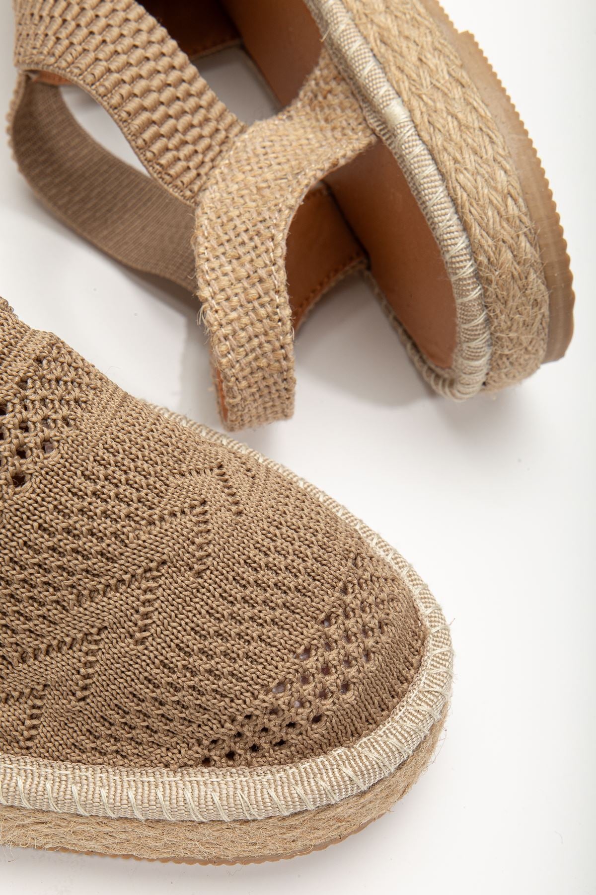 Women's Sirena Mink Knitwear Wicker Detailed Espadrille - STREETMODE ™